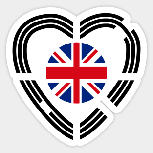 Korean British Multinational Patriot Flag Series (Heart) Sticker